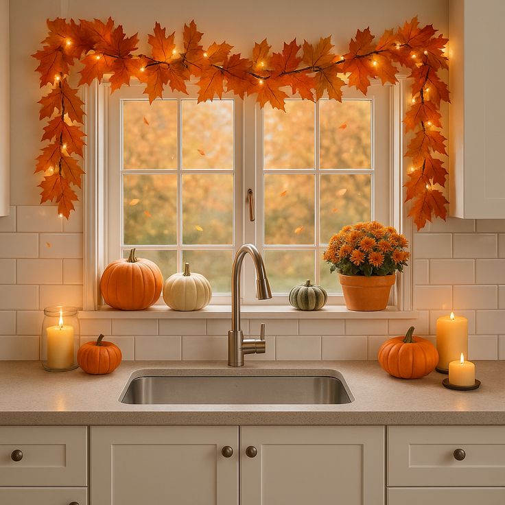 Kitchen Sink Fall Decor