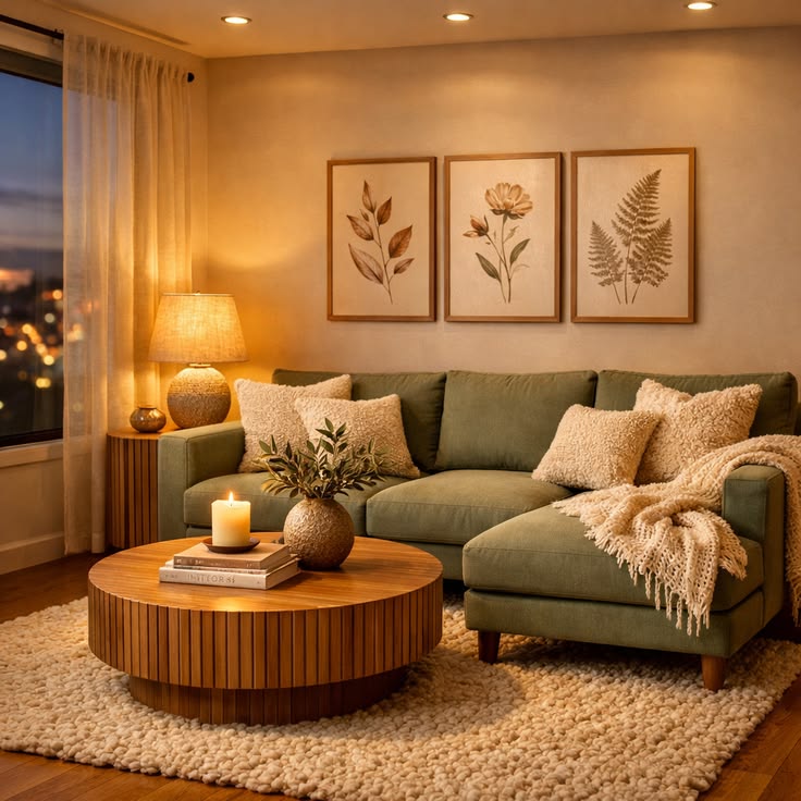 Cozy Green Living Room