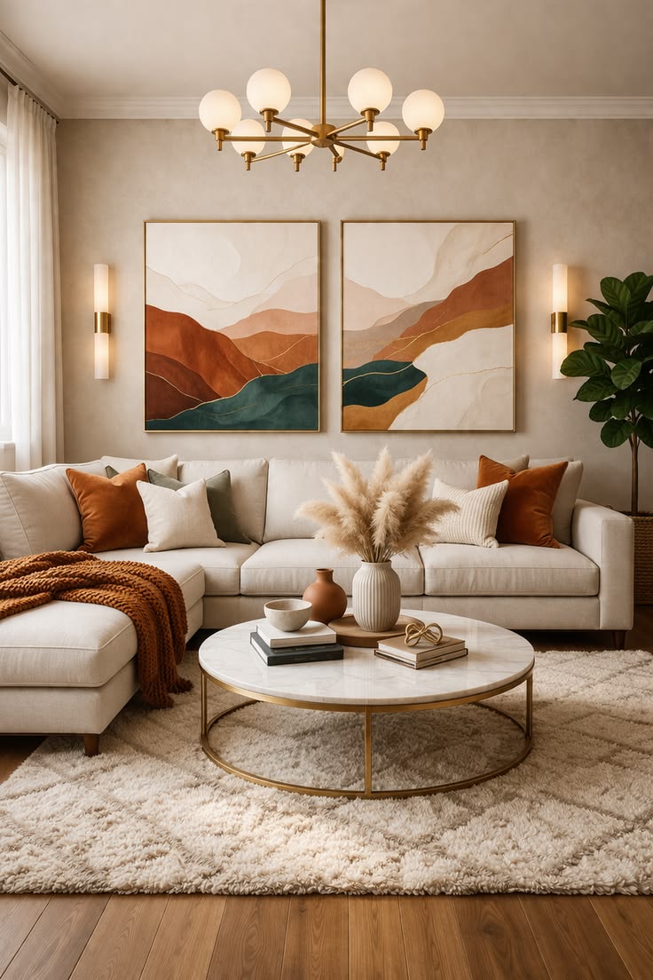 Elegant Beige Living Room Decor