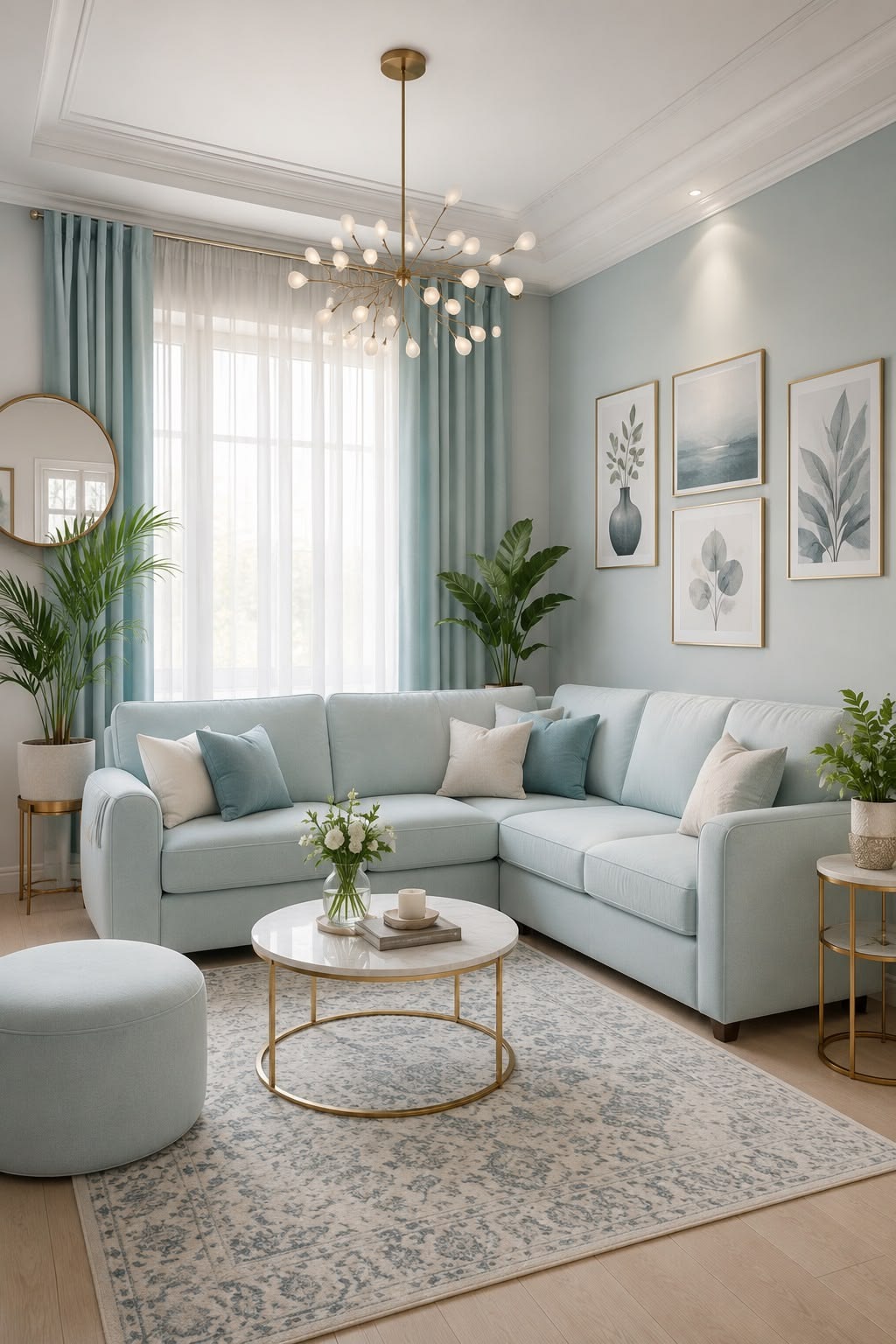 Pastel Blue Living Room Decor
