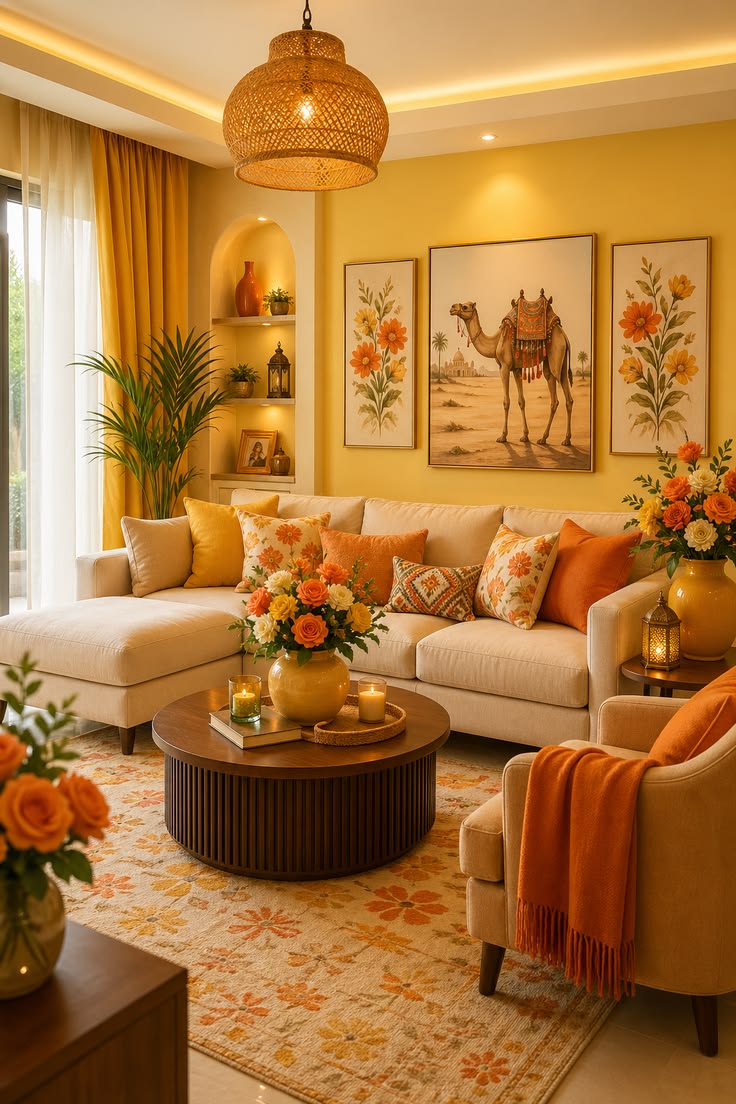 Sunlit Yellow Living Room