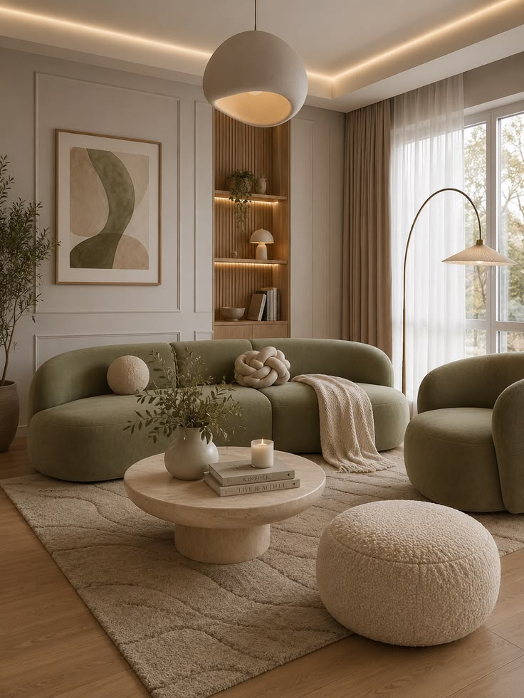 Warm Minimalist Living Room