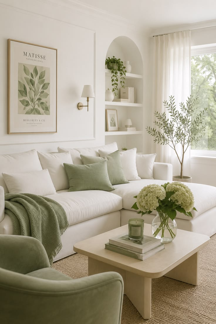 White &amp;amp;amp; Sage Dream Living Room