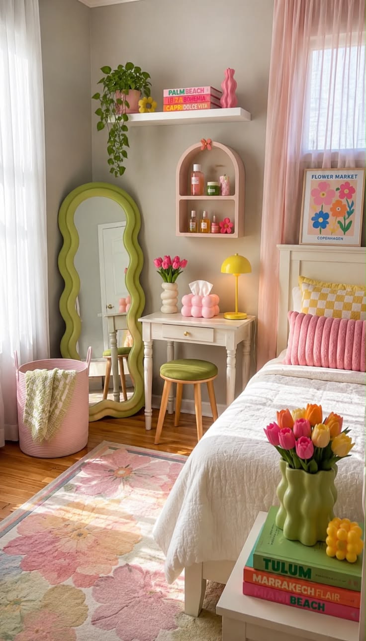 Cute Pink &amp;amp;amp; Sage Green Bedroom