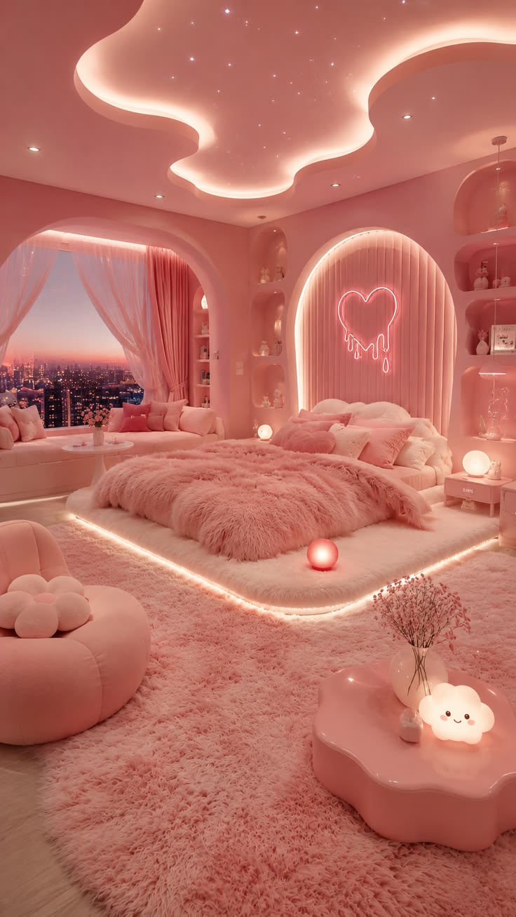 Dreamy Pink Aesthetic Bedroom