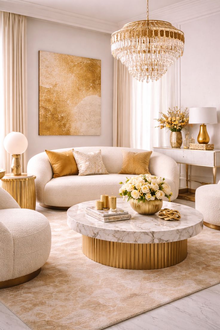 Gold Yellow Chic Luxury Home Decor