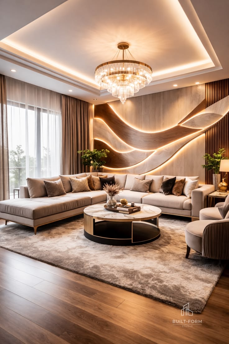Luxury Living Room Wall Design