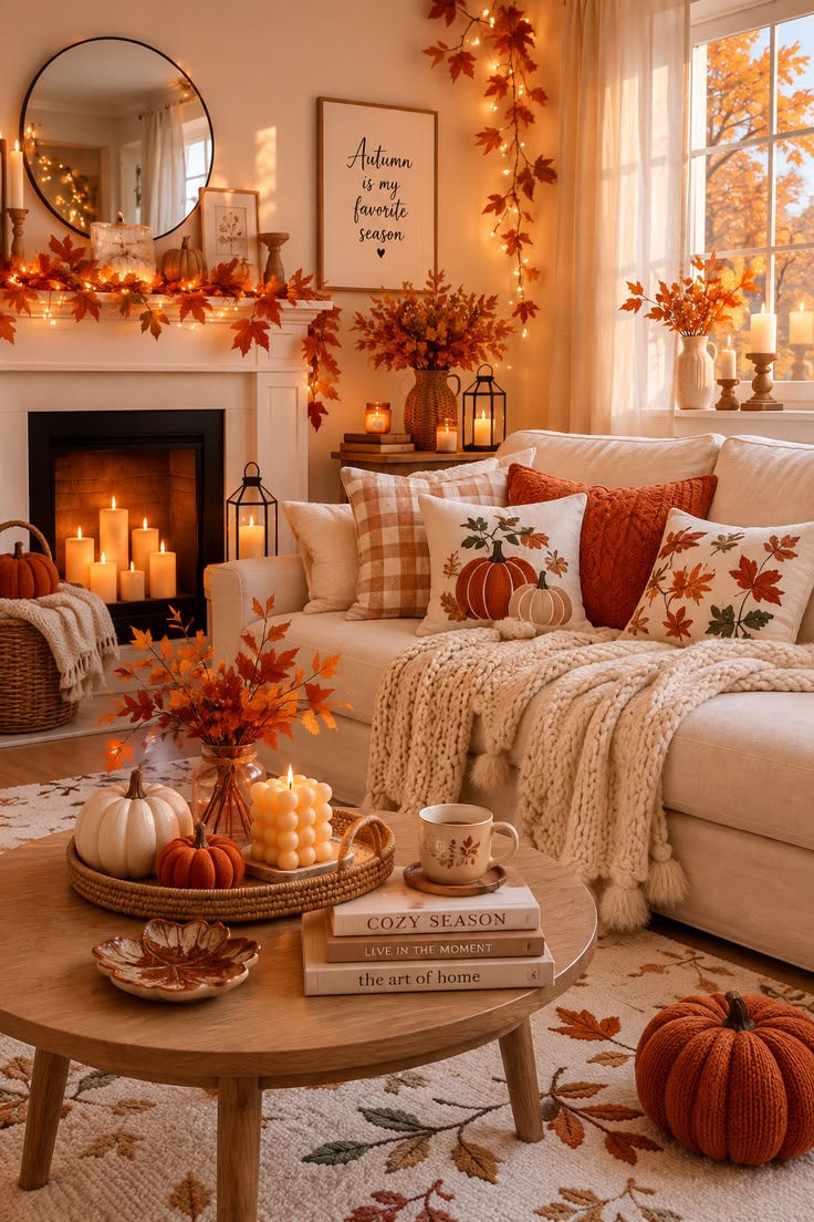 Autumn Favorite Season White Couch