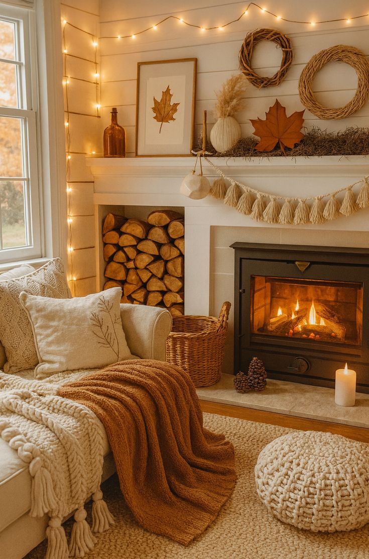 Stacked Firewood Tassel Garland