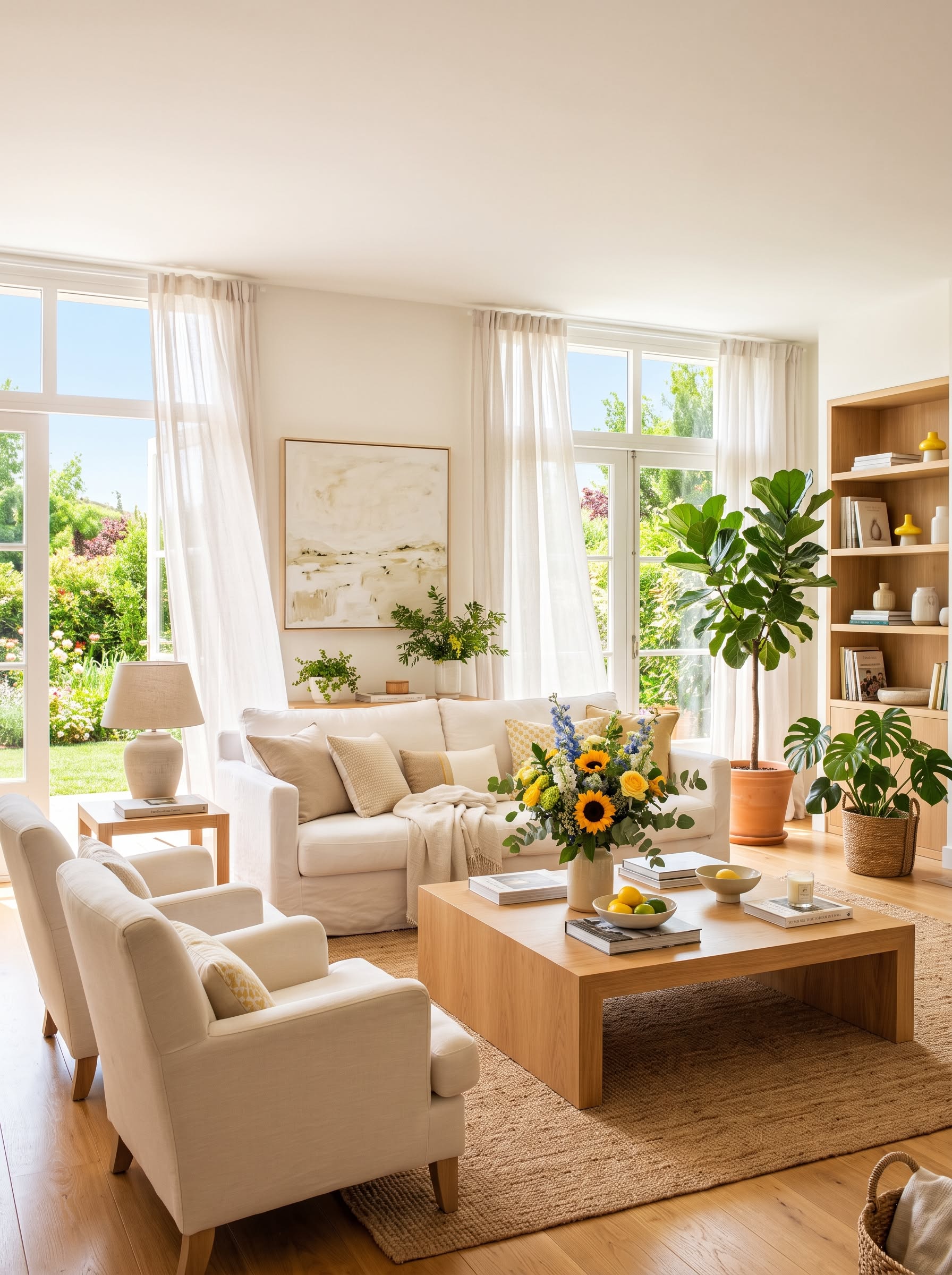 Bright Garden View Sunflower Decor