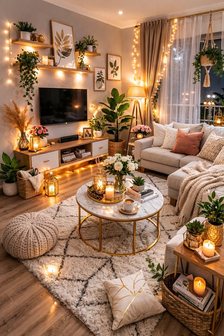 Fairy Lights Cozy Apartment Decor