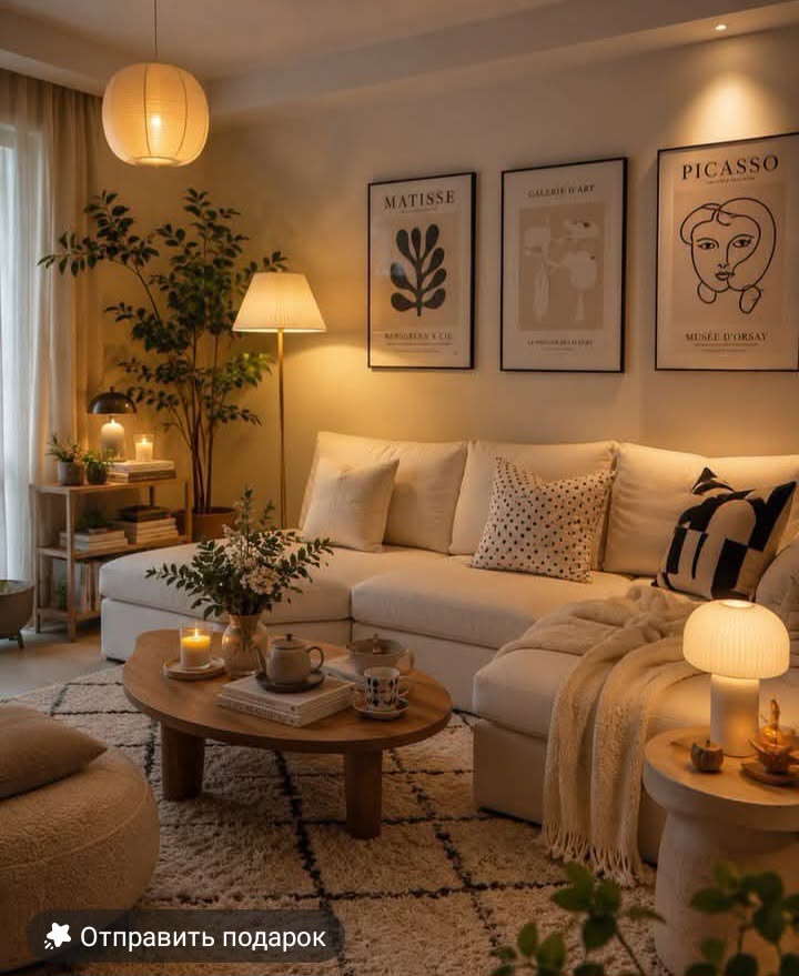 Matisse Gallery Wall Cozy Living Room