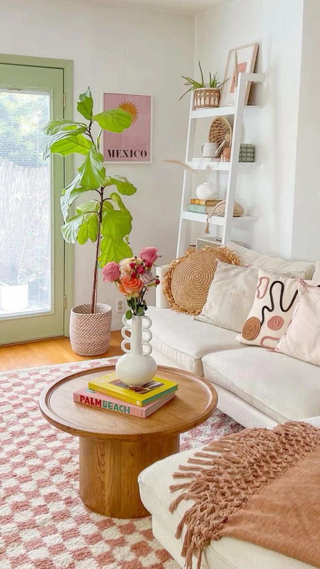 Pastel Boho Apartment Living Room