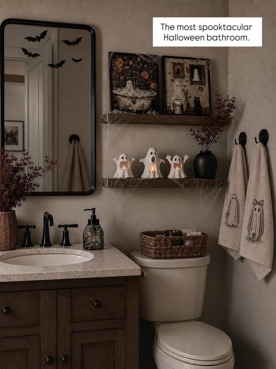 Halloween Bathroom Ghost Towels Decor