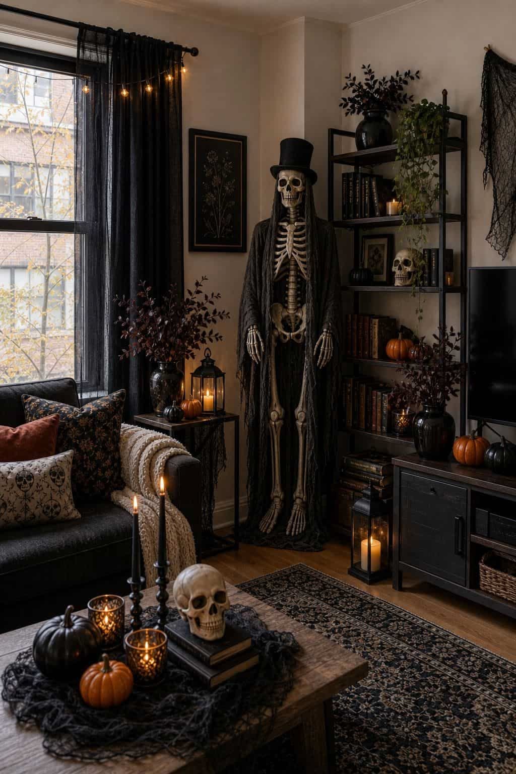 Life Size Skeleton Top Hat Decor