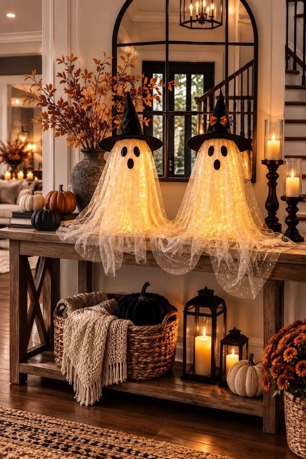 Light Up Witch Hat Ghosts Console