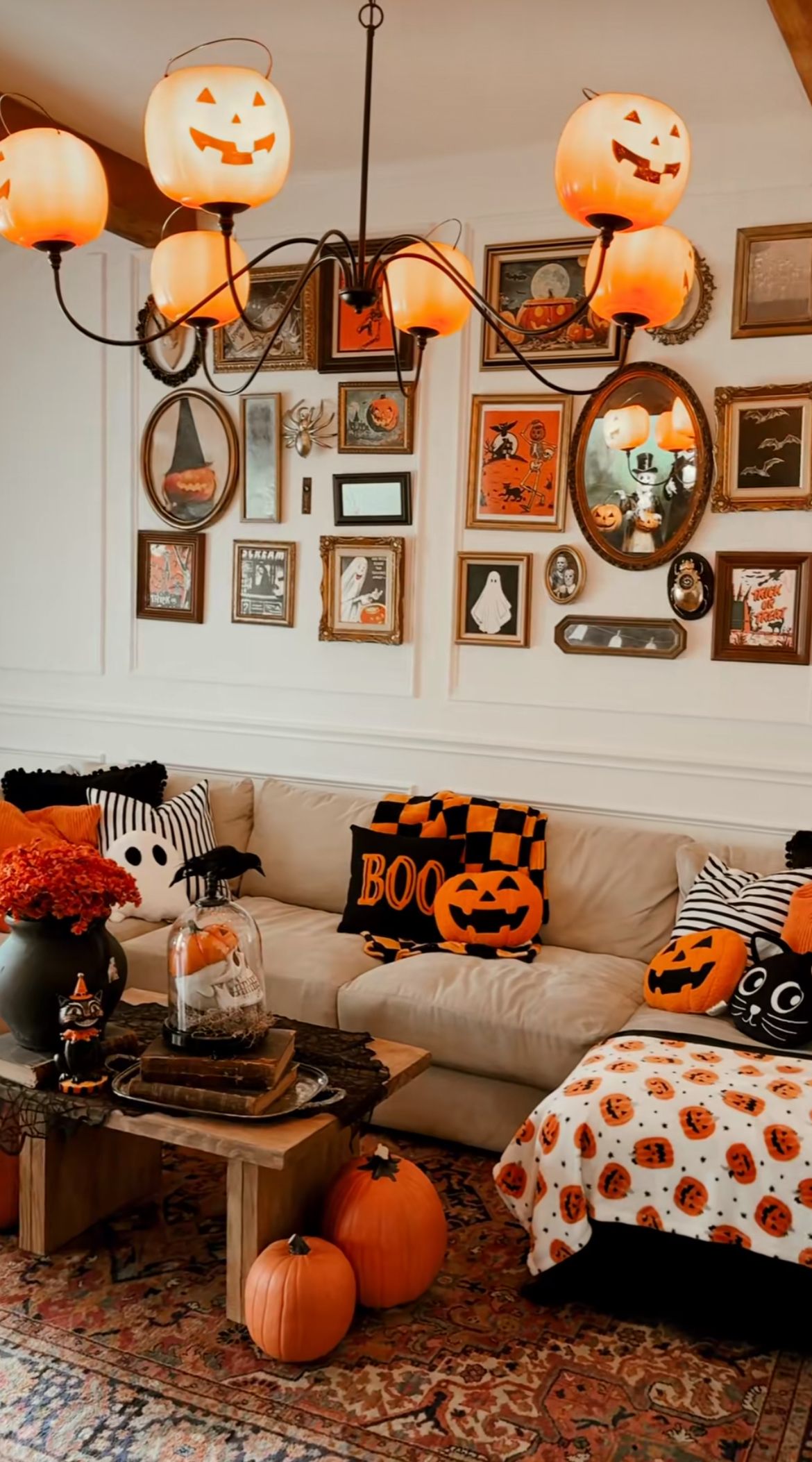 Vintage Halloween Gallery Wall Chandelier