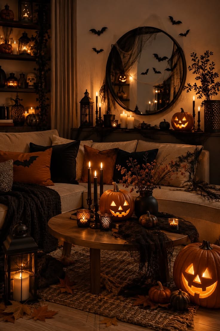 Round Mirror Bats Jackolanterns