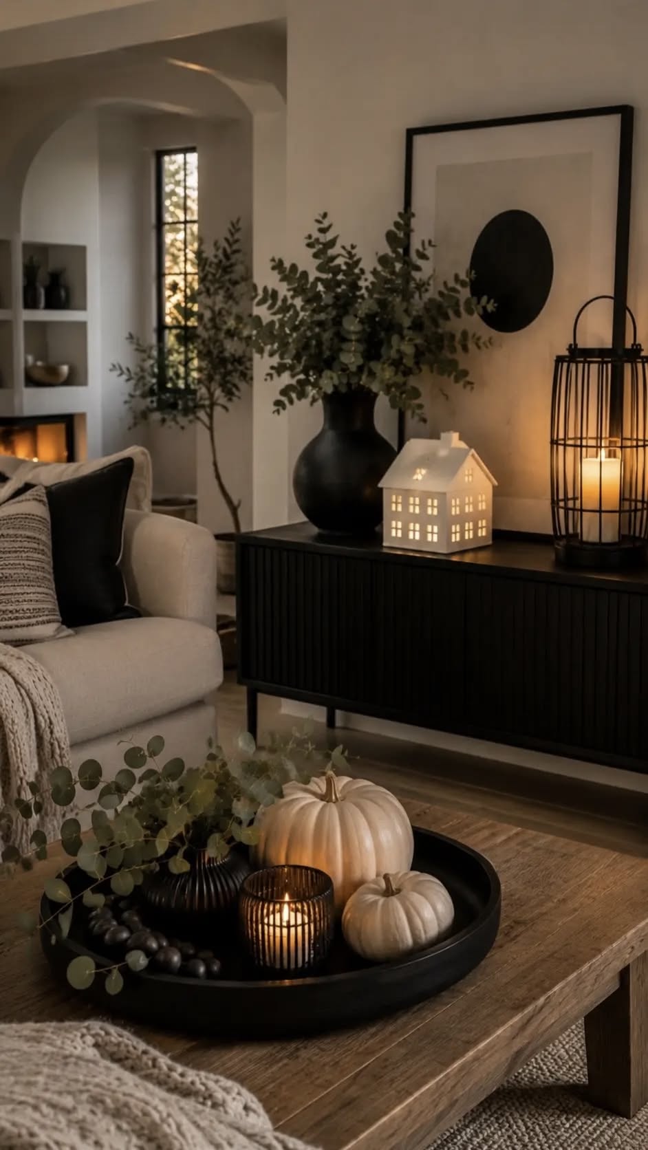 Modern Neutral Ceramic House Pumpkins