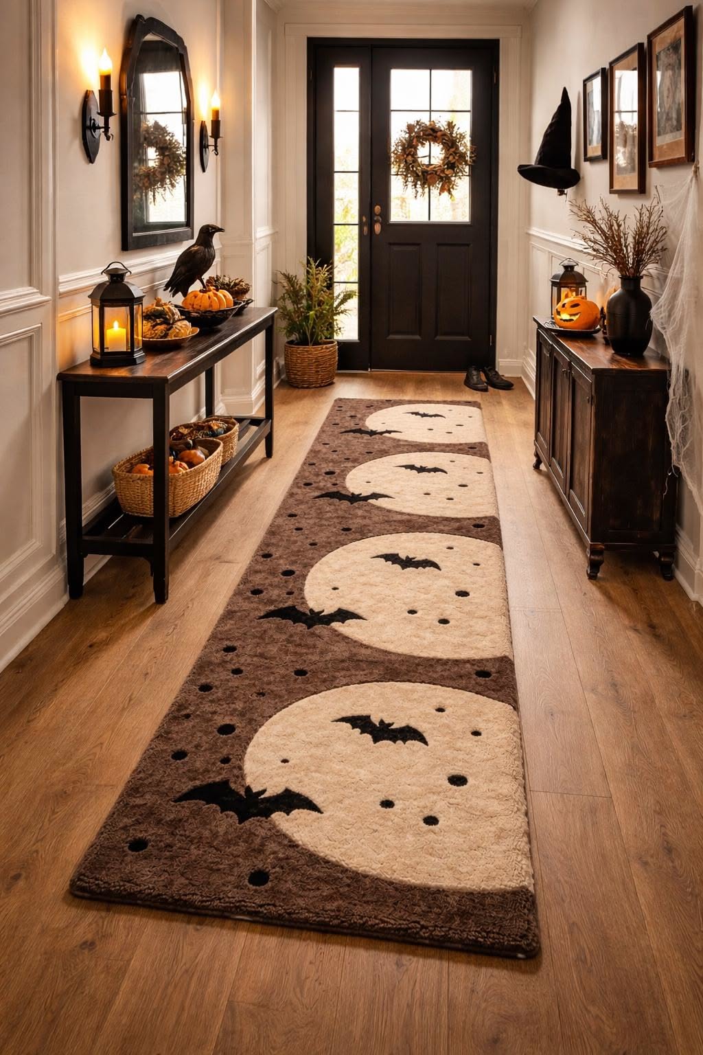 Hallway Runner Bats Moon Decor
