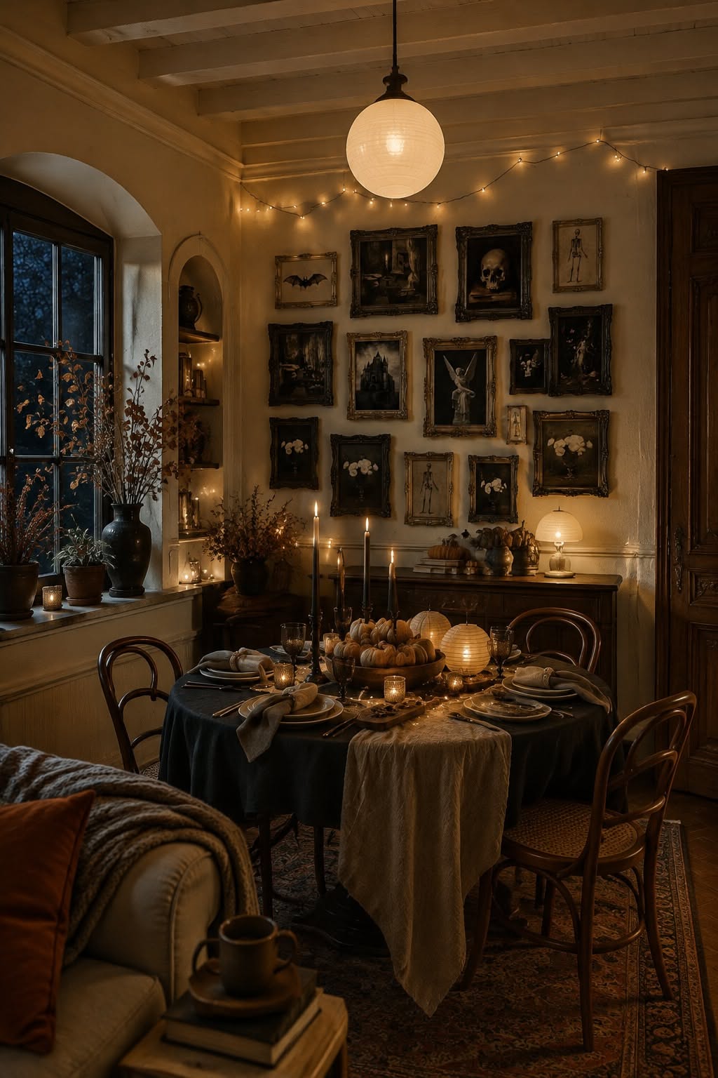 Dark Academia Spooky Dining Room