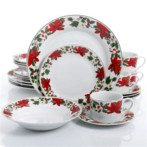 Clean and modern christmas china pattern with a single green evergreen sprig.