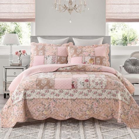 Boho bedroom with oatmeal tassel duvet set, tufted accent pillows, warm globe pendant light, macrame wall hangings