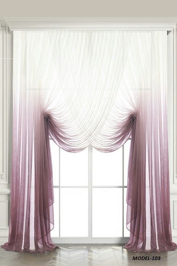 Floor-to-ceiling white linen bedroom curtain ideas with layered sheer panels for bright natural light.