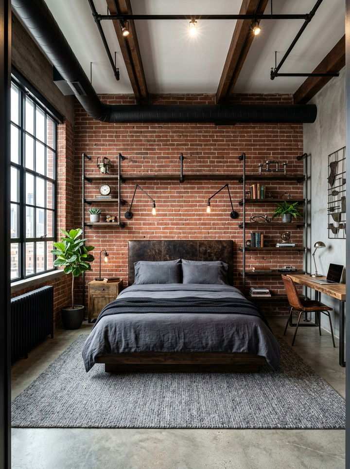 40 Industrial Bedroom Ideas For Men