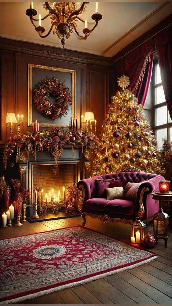 Burgundy silk pillows with gold trim on a white linen sofa in a bright room