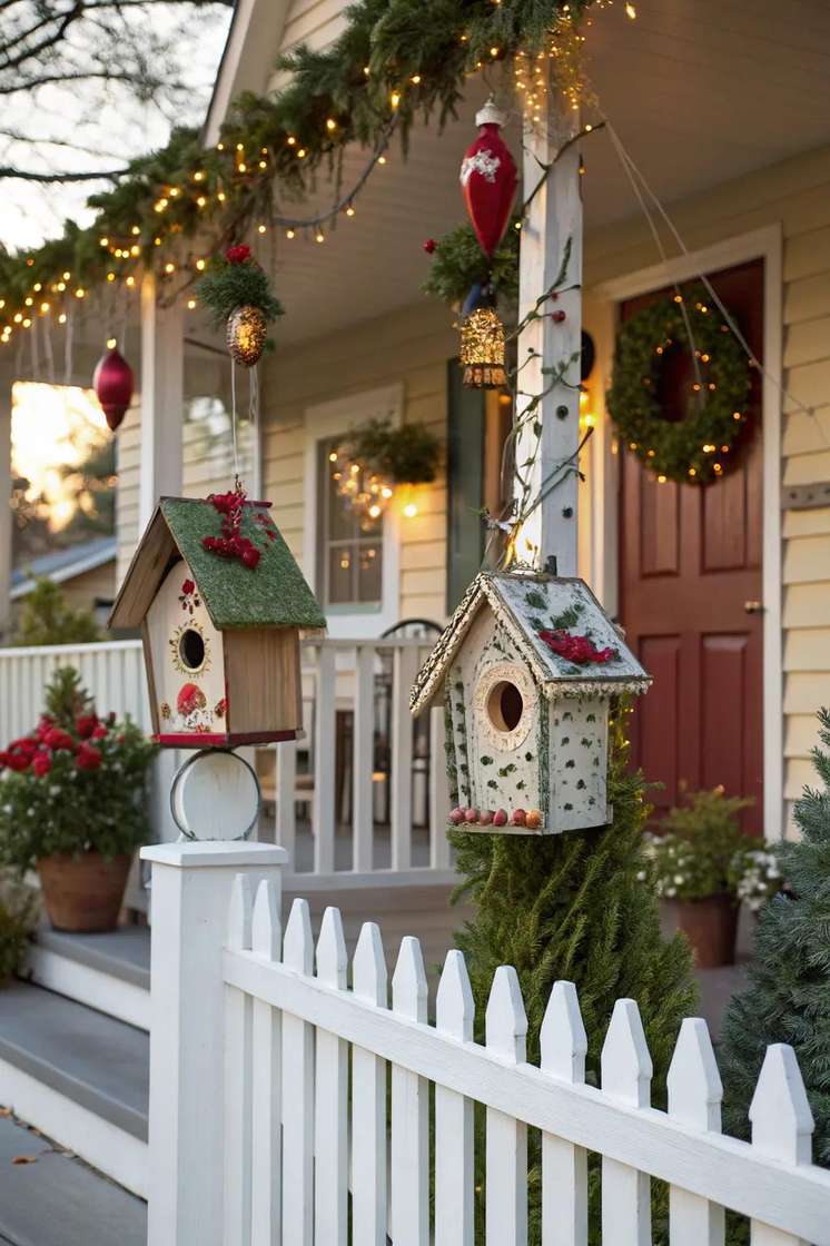 Luxurious gold christmas front door decorating ideas featuring metallic ornaments and shimmering ribbon.