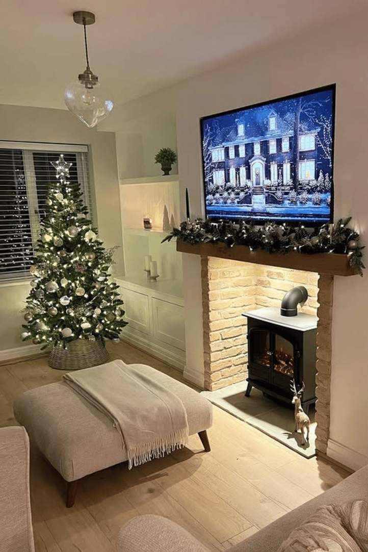 Open concept living room with clear sightlines, low-profile furniture, and minimal decor.