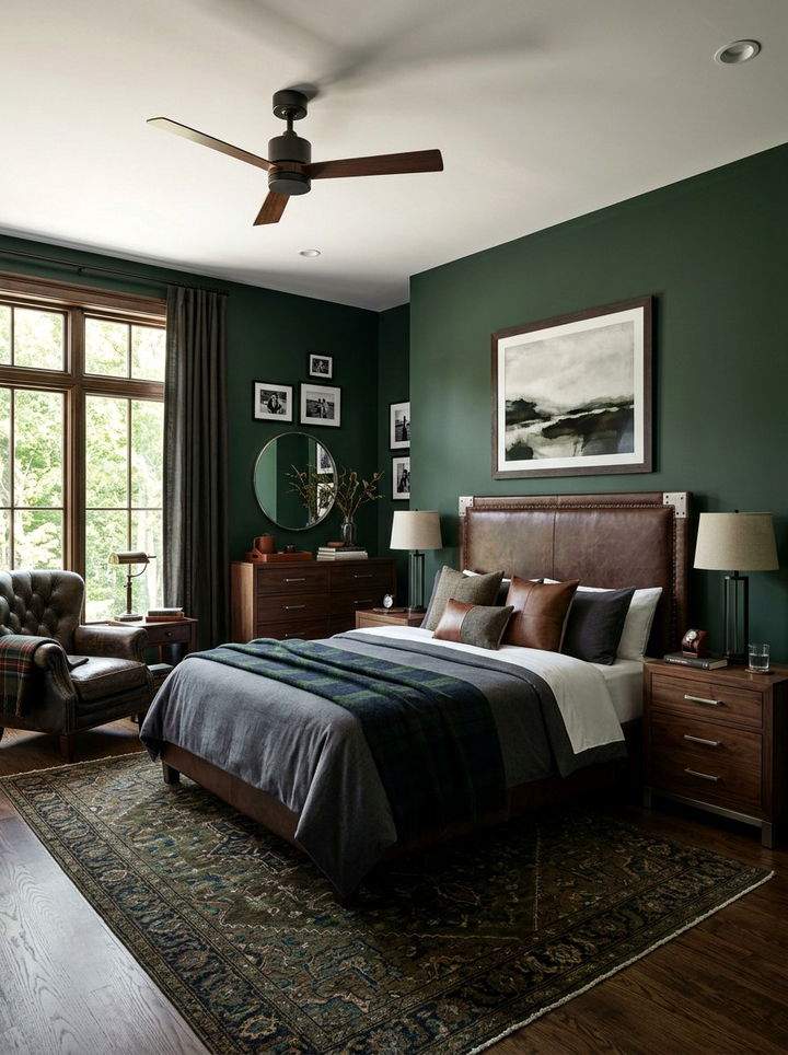 40 Dark Green Bedroom Ideas For Men With Moody Style