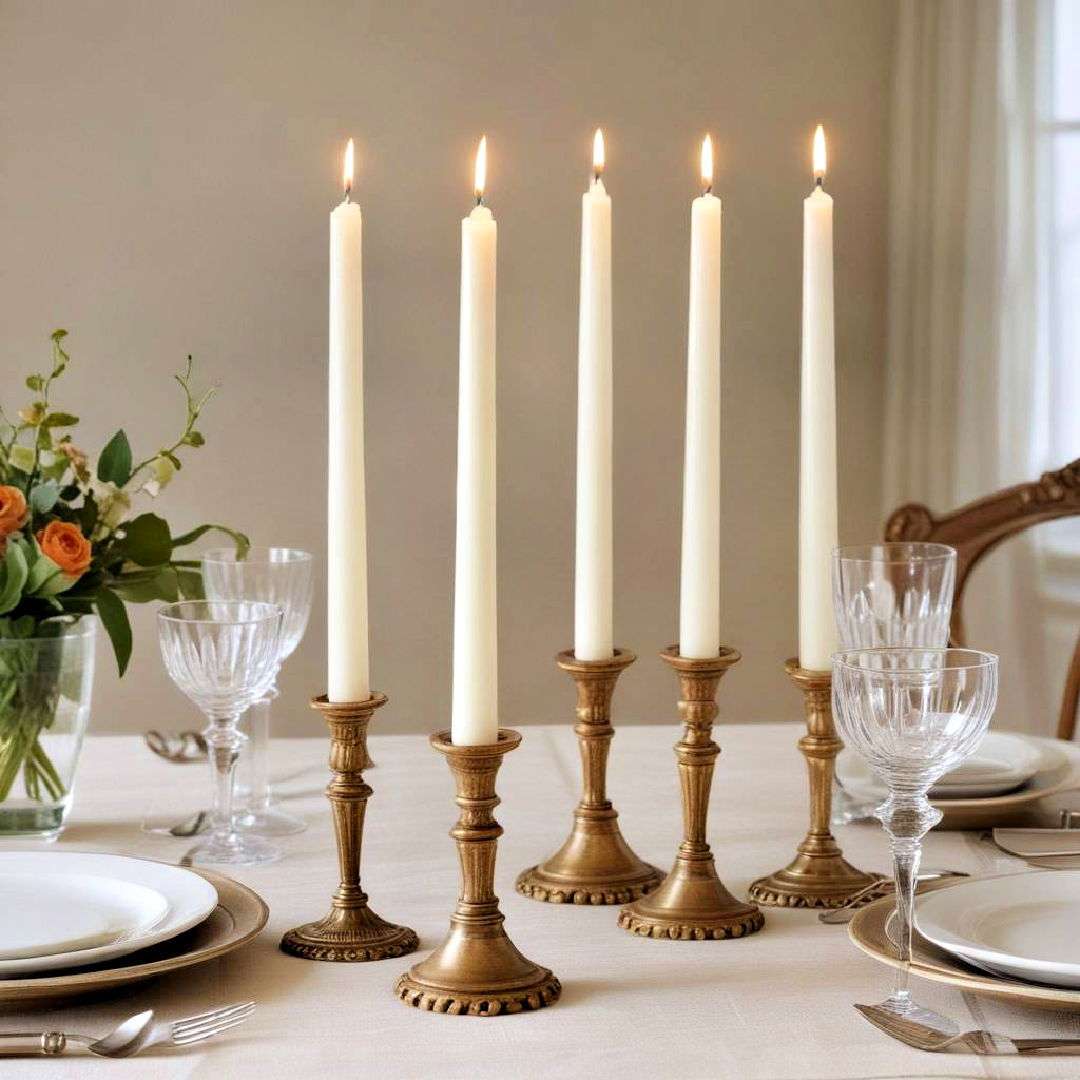 A rustic wooden table styled with lavender sprigs and vintage-style floral china.
