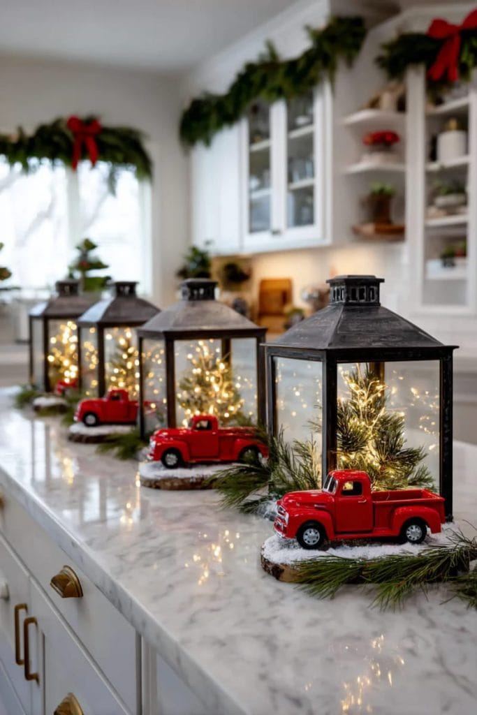 Kitchen wall, hanging herbs, rosemary, thyme, red ribbons, farmhouse design.