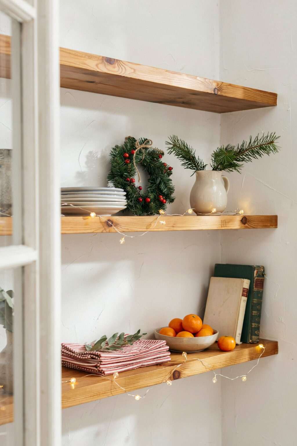 A dedicated kitchen counter area turned into a hot cocoa station with jars of toppings.