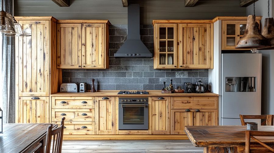 High gloss cream kitchen cabinet ideas with gold accents and minimalist backsplash