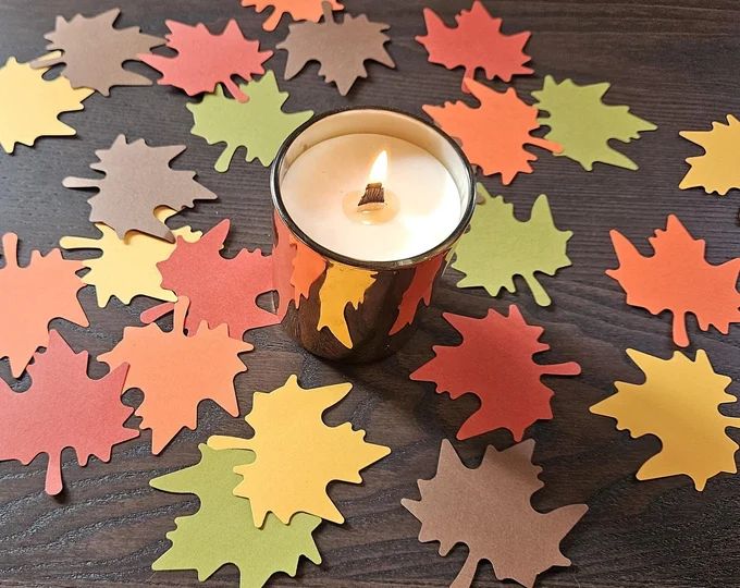 Leaf Wrap Candle Paper Leaves Flat Lay