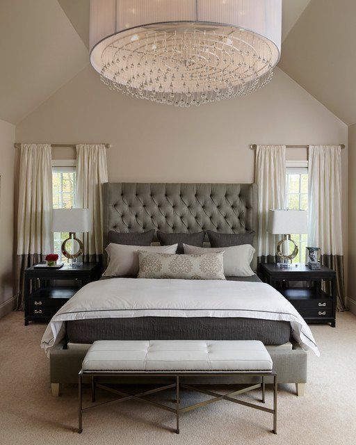 Luxury master bedroom design by Jeffery Totaro with custom furniture