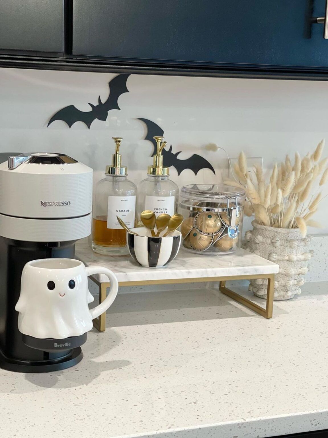 Minimalist White Marble Nespresso Station