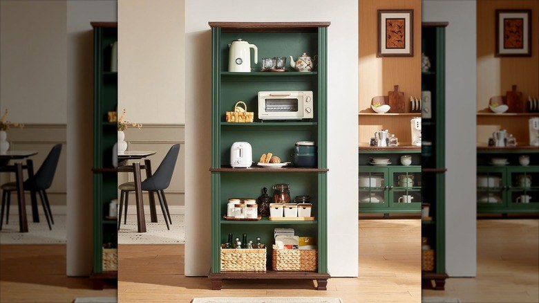 Pantry organization ideas using industrial-style sliding wire drawers for deep shelf accessibility.