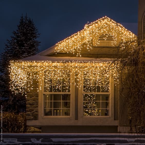 Warm micro fairy lights incorrectly paired with harsh cool blue LED christmas strands.