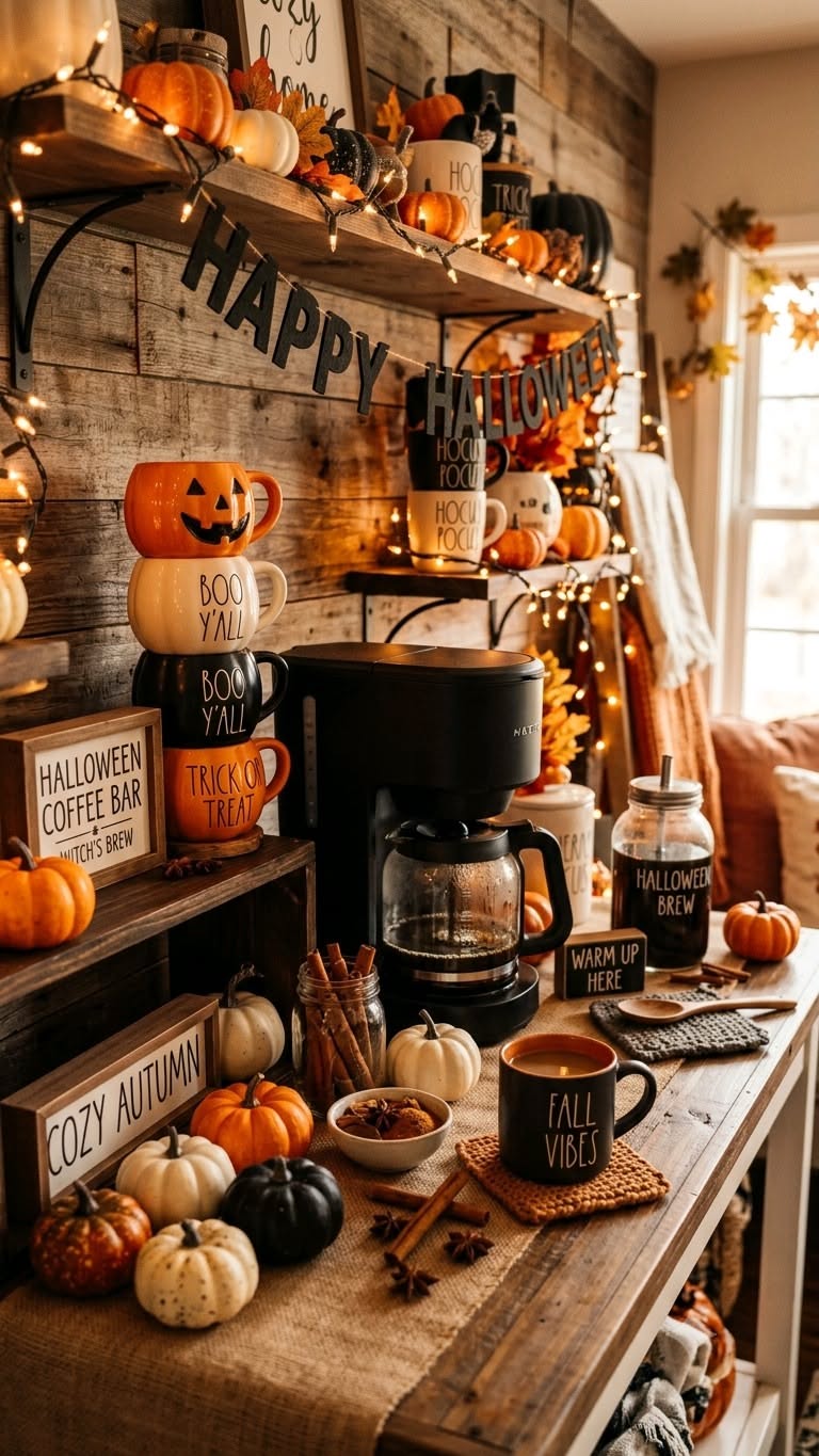 Cozy Farmhouse Autumn Coffee Nook