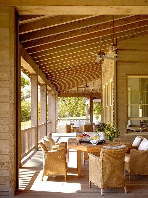 Screened in porch ideas wicker dining ceiling fan setup for cool and comfortable alfresco dining.