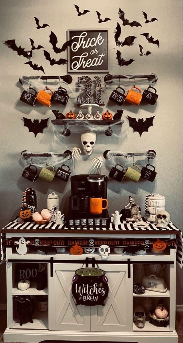 Spooky Skeleton Wall Mount Coffee Bar